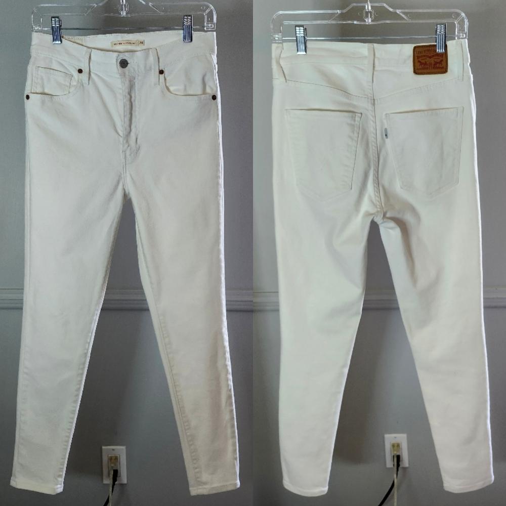 Levi's | White Denim 00s Skinny Mile Skinny Jeans High Waist Jeans